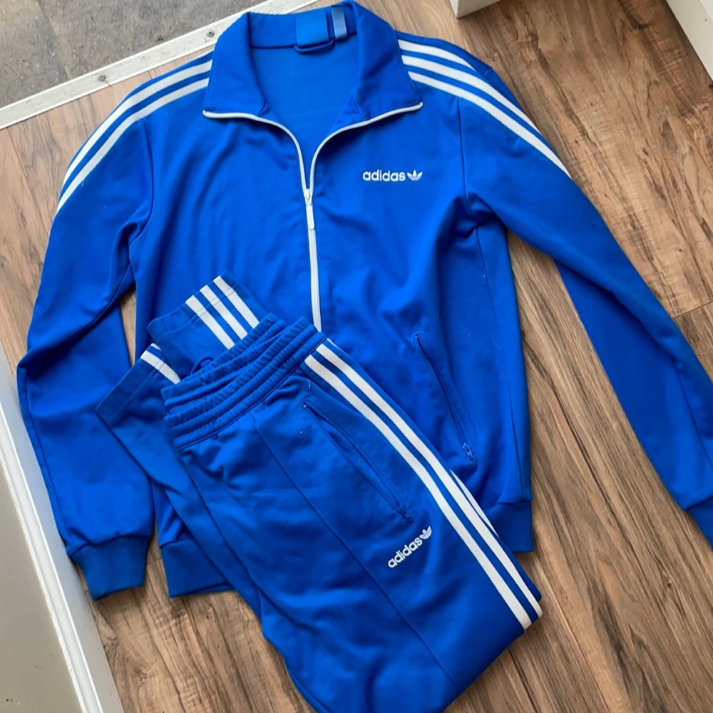 Blue Adidas Track Suit. Men’s small in both.